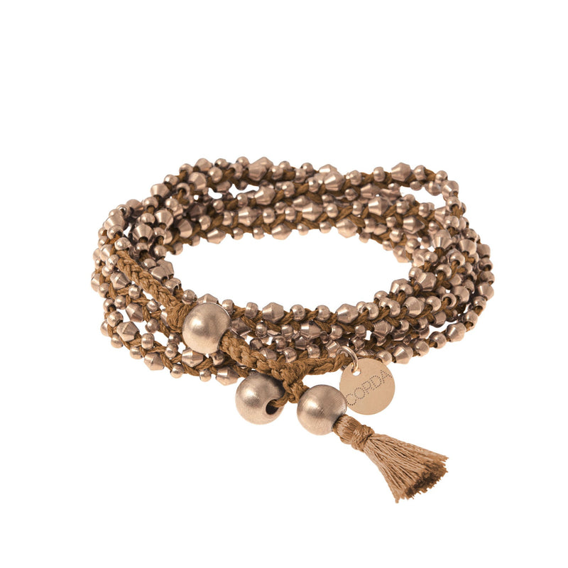 Rose Gold Sienna Braided Necklace and Bracelet Wrap. The Stellina Wrap by Corda.