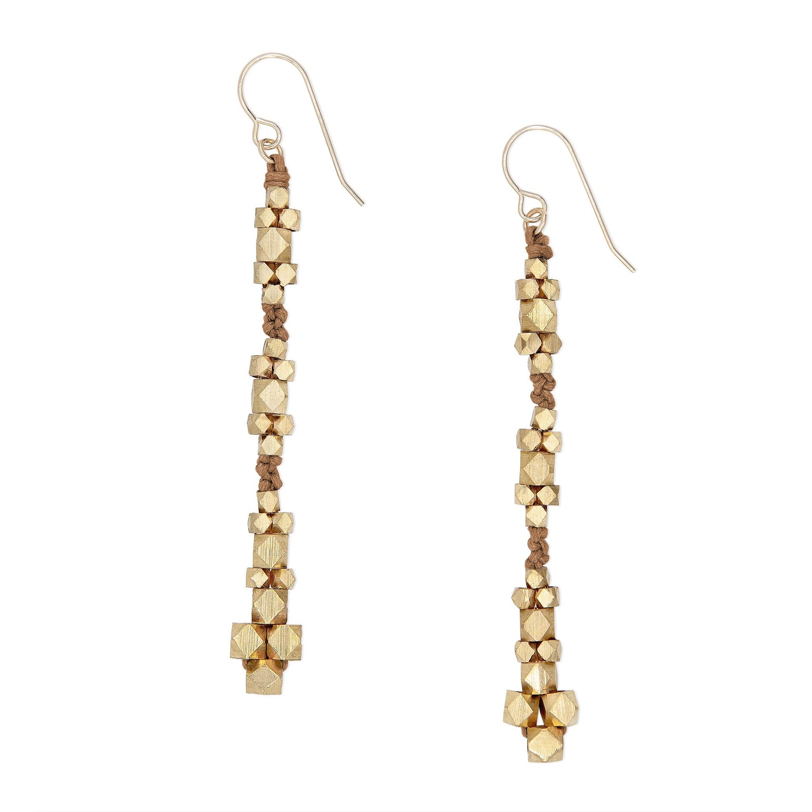 Ariadne Brass Beaded Drop Earrings – CORDA