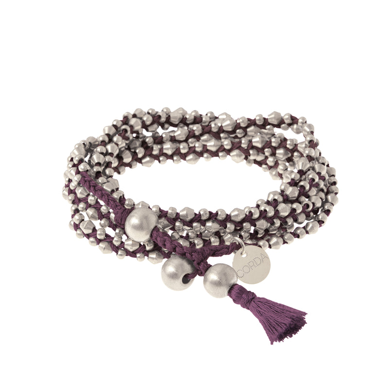 Silver Stellina Wrap Bracelet & Necklace | Warm Colors