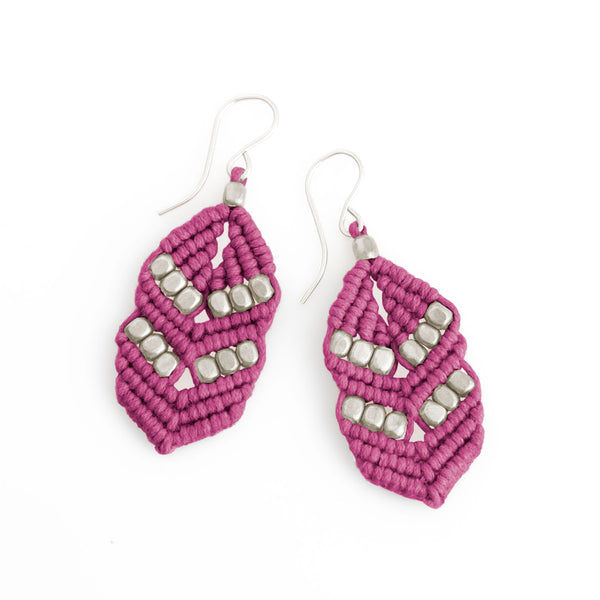 Paparazzi pink cheap macrame earrings
