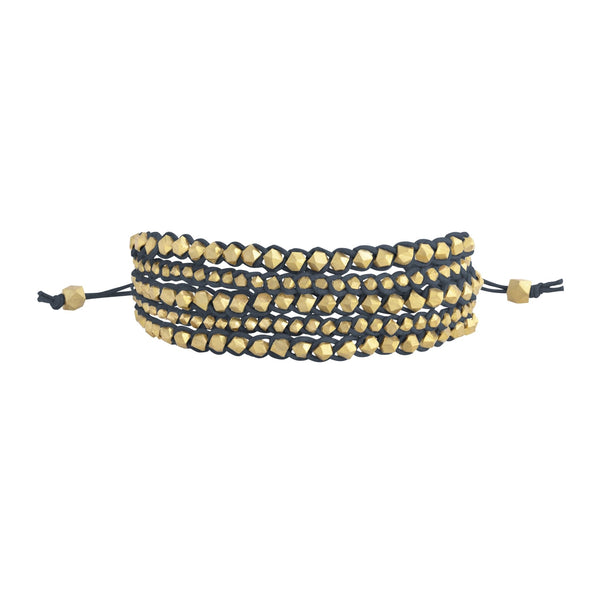 Aditi Large Beaded Bracelet | Denim