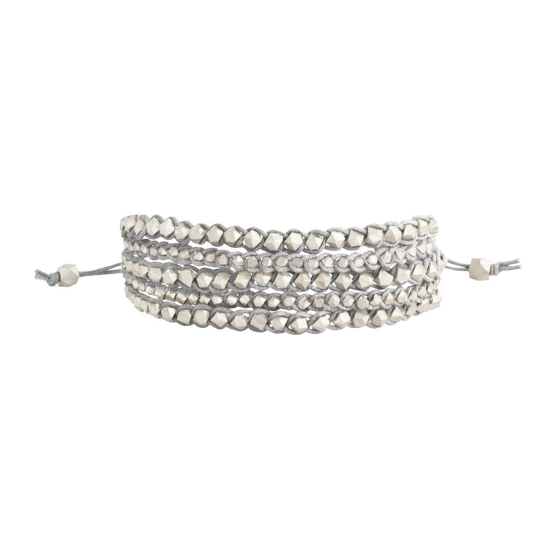 Aditi Large Beaded Bracelet | Grey
