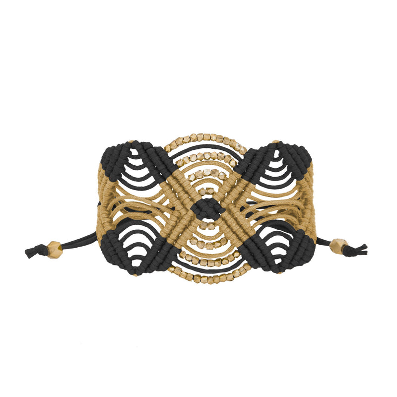 Iris Goddess Cuffs | Two-Tone Macrame Bracelets