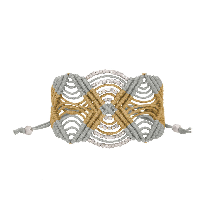 Iris Goddess Cuffs | Two-Tone Macrame Bracelets