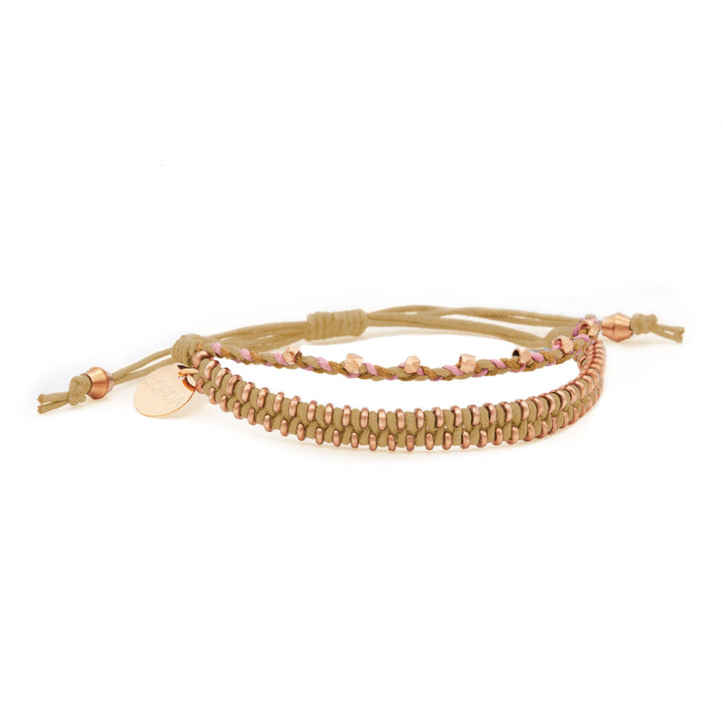 Juno Double Friendship Bracelet | Rose Gold