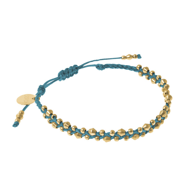 Stellina Luxe Friendship Bracelet in Citron with Brass beads.