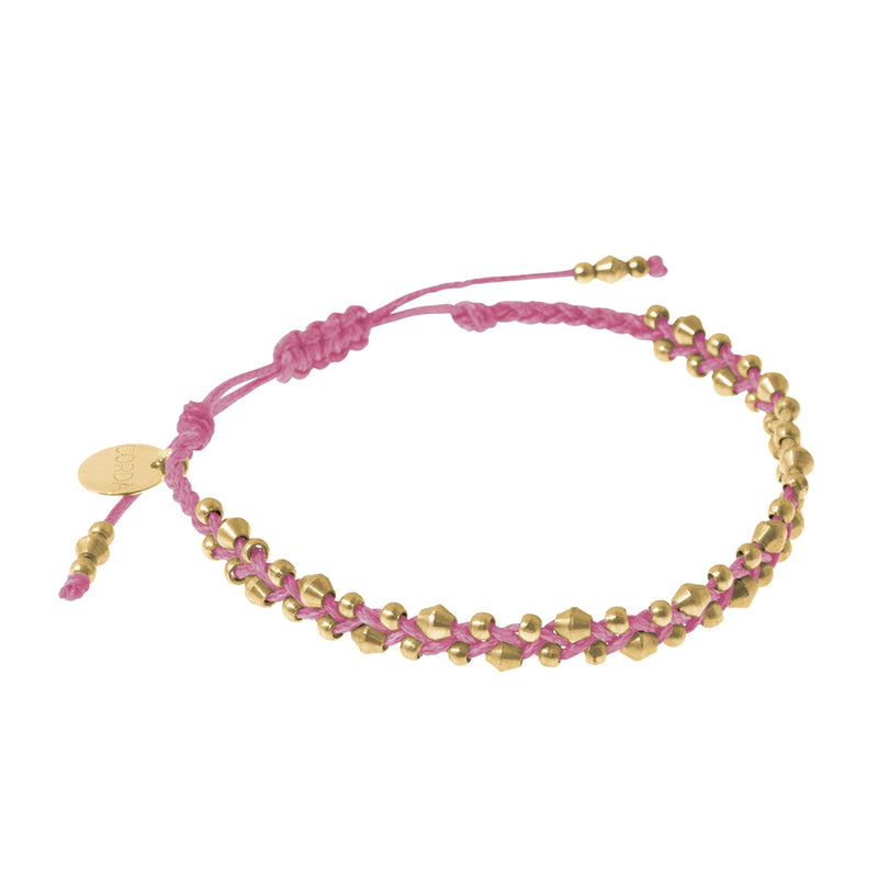 Pink & Brass Bracelet. Stellina Luxe Friendship Bracelet by Corda.