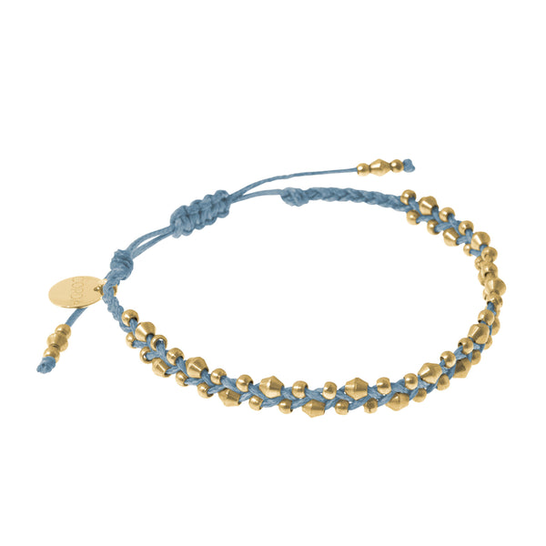 Blue & Brass Bracelet. Stellina Luxe Friendship Bracelet by Corda.
