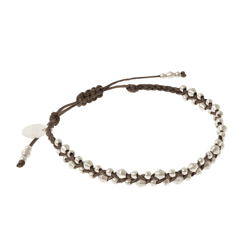 Cassis & Silver Bracelet. Stellina Luxe Friendship Bracelet by CORDA.