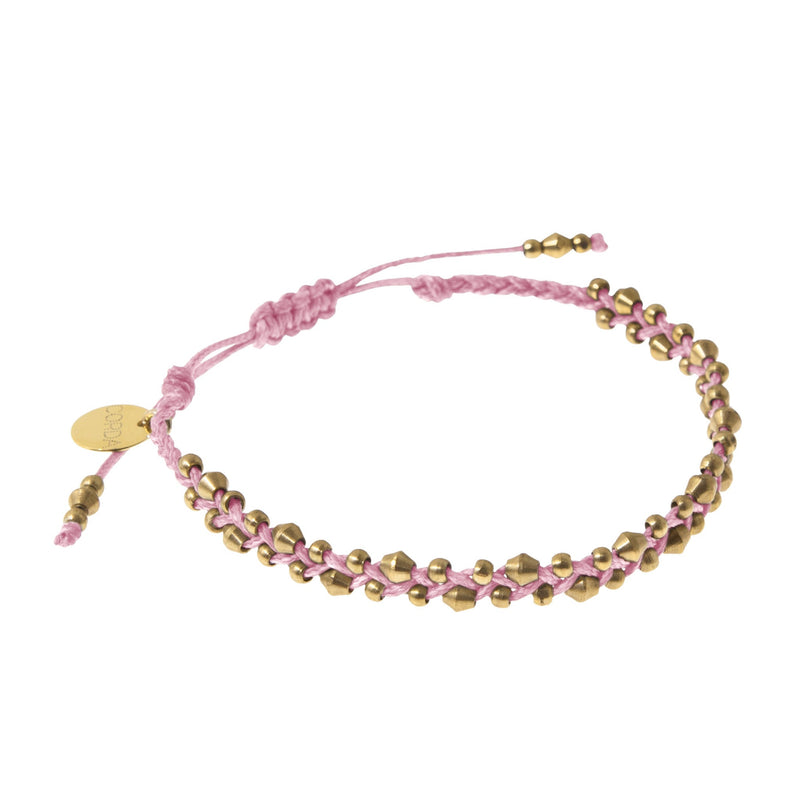 Light Pink & Brass Bracelet. Stellina Luxe Friendship Bracelet by Corda.