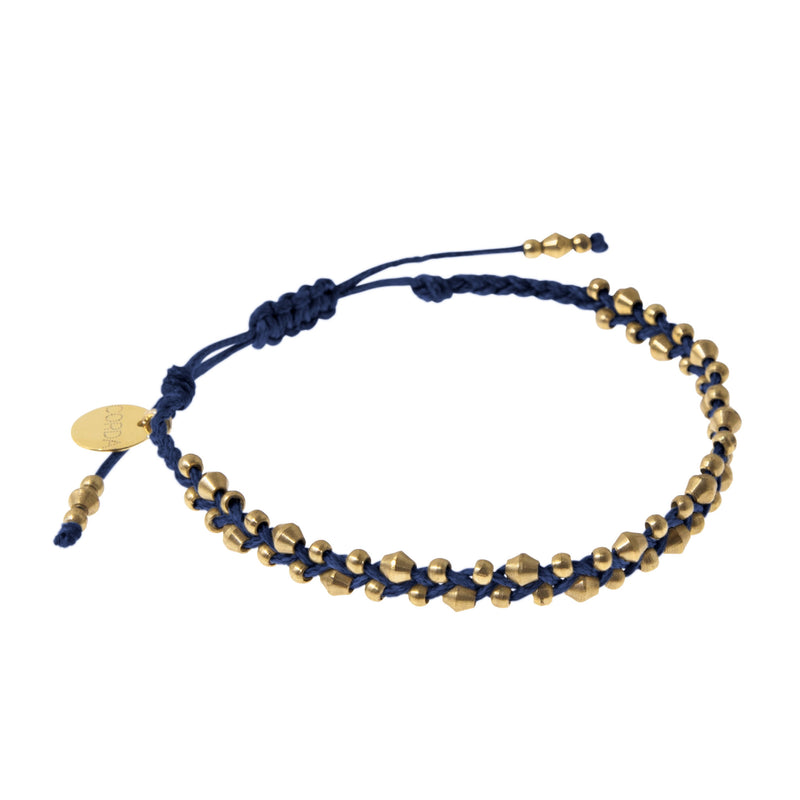 Royal Blue & Brass Bracelet. Stellina Luxe Friendship Bracelet by Corda.