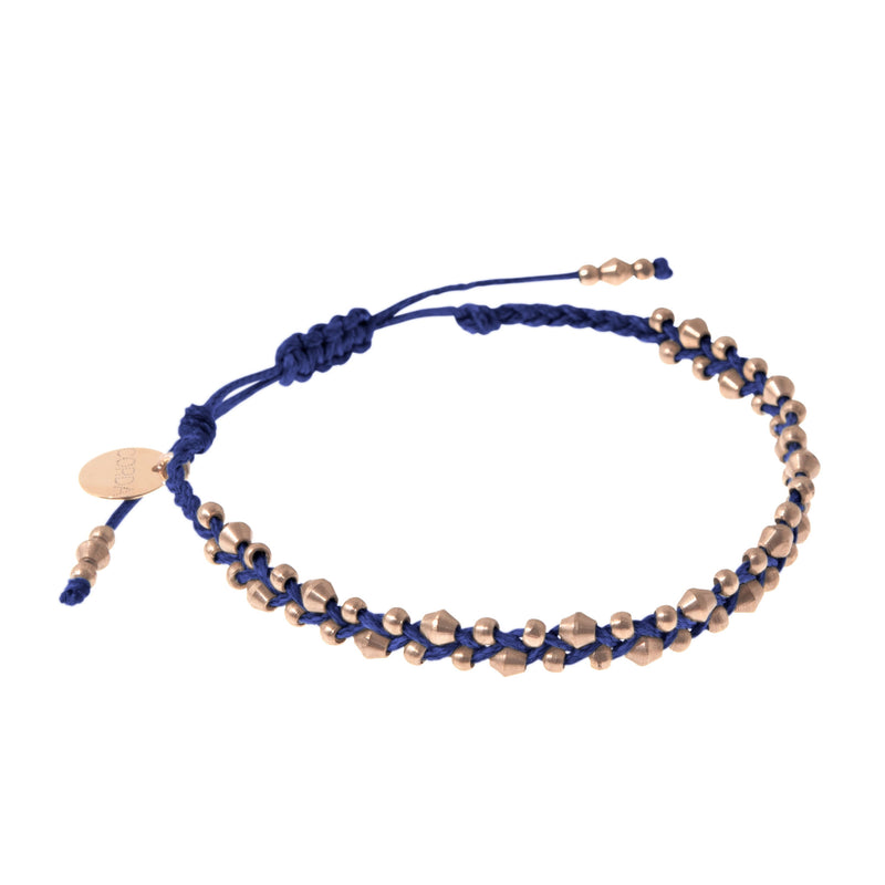 Royal Blue & Rose Gold Bracelet. Stellina Luxe Friendship Bracelet by Corda.