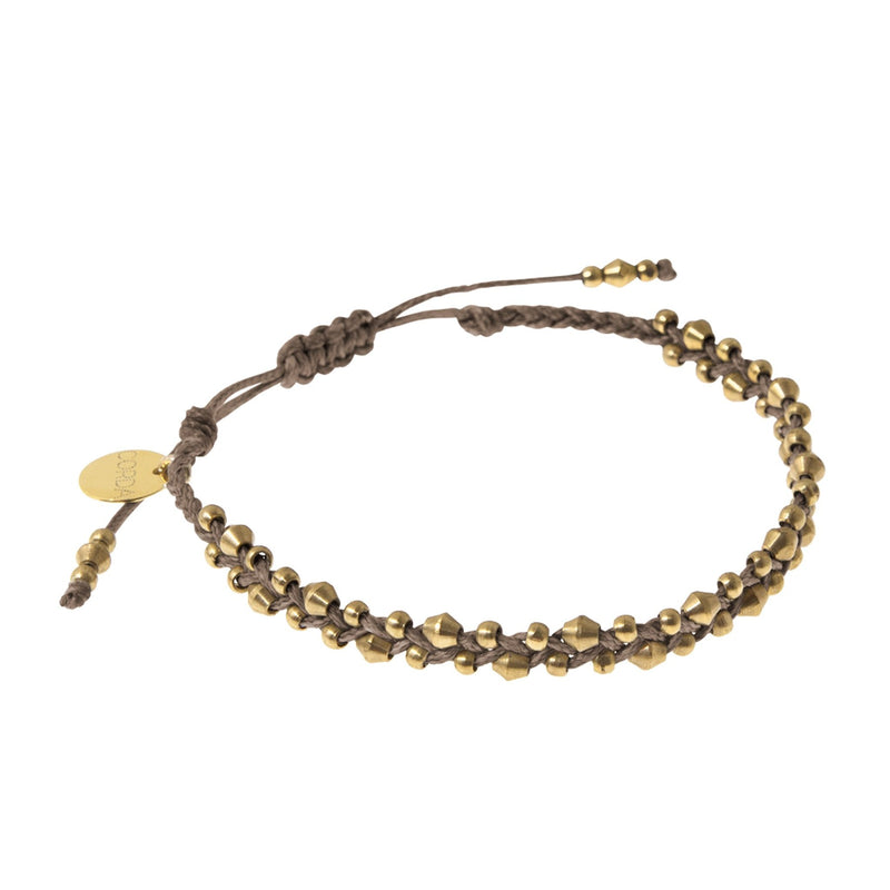 Brass Stellina Friendship Bracelet | Neutral Colors