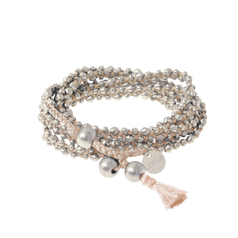 Silver Stellina Wrap Bracelet & Necklace | Warm Colors