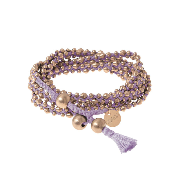 Rose Gold Lavender Braided Necklace and Bracelet Wrap. The Stellina Wrap by Corda.