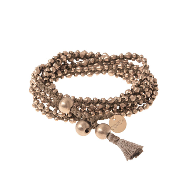 Rose Gold Mink Braided Necklace and Bracelet Wrap. The Stellina Wrap by Corda.