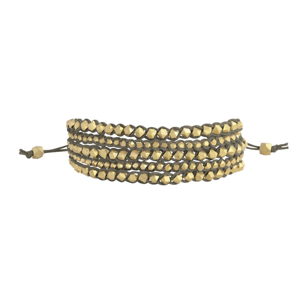 Aditi Large Beaded Bracelet | Stone Brown