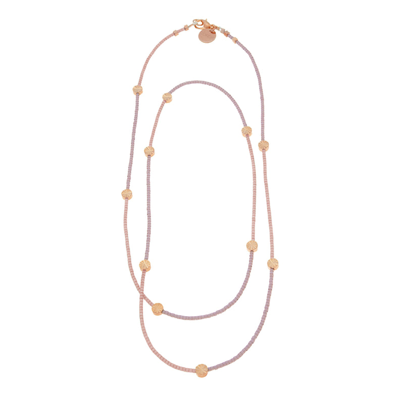 Saoirse Two-Tone Beaded Necklace | Violet & Rose Gold