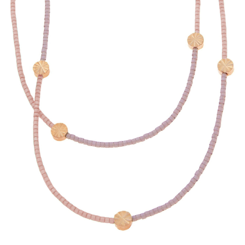 Saoirse Two-Tone Beaded Necklace | Violet & Rose Gold