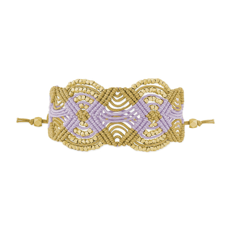 Petite Iris Cuff | Brass Bracelet | Ochre & Lavender
